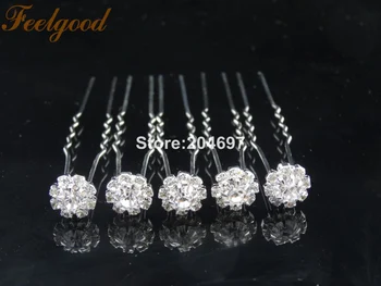 

Feelgood 200pcs/lot Wedding Bridal Hair Jewelry Accessories Colorful Women Crystal Hairpins Wholesale