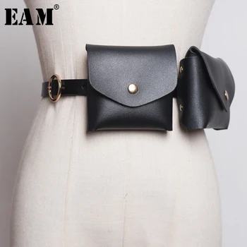 

[EAM] 2020 New Spring Summer Pu Leather Personality Brief Mini Snake Two Piece bag long Belt Women Fashion Tide All-match JX955