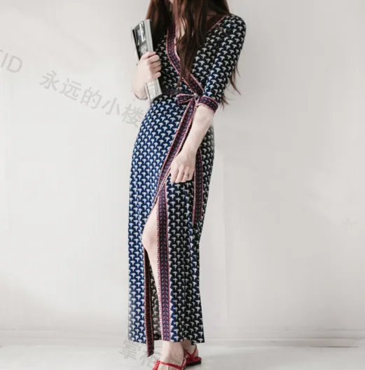 

Free shipping ladies women half sleeve folk beach vacation sexy slim split long dress