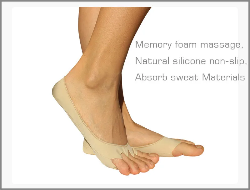 2 пары носочков для ухода при болях облегчающие носки Arch Forefoot Brace анти-износ пять рыхлых носочков противоскользящие пот-невидимые женские ноги-манекен уход