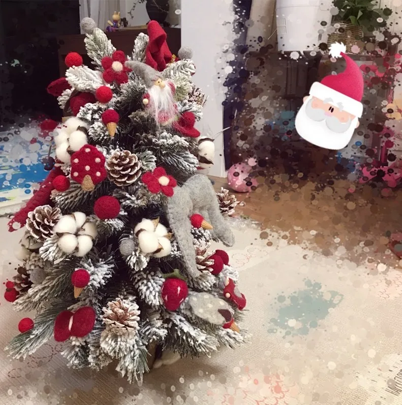 10 шт./лот круглый шерсть Фетр шары Рождество Аксессуары дома Xmas елочные шары вечерние свадебные висит Украшения 50 мм