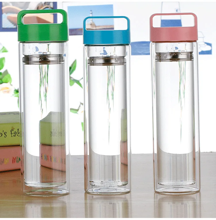 2016 new design wholesale potable luxury crystal double wall glass