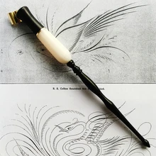 Роскошный английский косой наконечник держатель для сценария каллиграфия медный итальянский Готический подарок на день рождения год Рождество дерево ручной работы