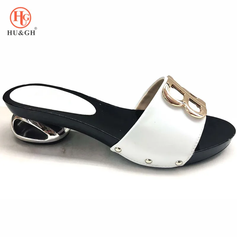

2019 White Color Italian Women Sandals Shoe for Party African Wedding Low Heels Slip on Women Pumps High Quality Wedding Shoes
