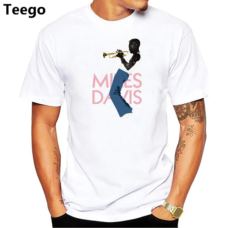 

Printing Miles Davis T-shirt Summer Casual O-Neck Short Sleeves Polyester jazz Sketches Of Spain T-shirt