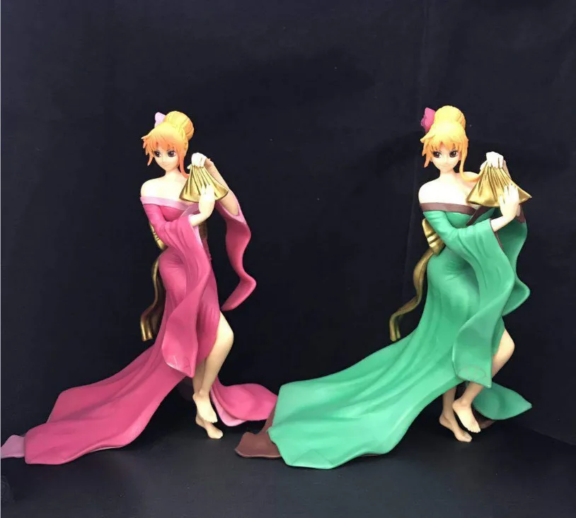 19CM Sexy Anime ONE PIECE Action Figure Creator Nami Kimono Ver Model PVC Brinquedos Collection Beautiful Dress Doll Green Pink | Игрушки и
