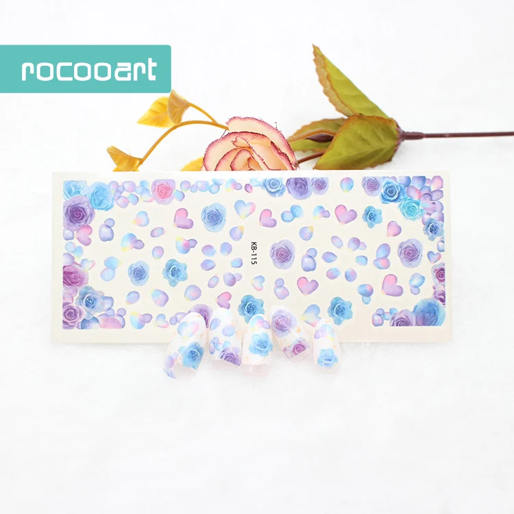 Rocooart DIY переводные наклейки для ногтей цветные фиолетовые фантастические цветы s