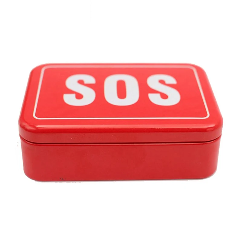 

SOS Box Emergency Equipment Survival Kit Metal Weft Case Sign Warning Storage Outdoor Camping Tools