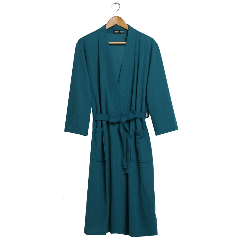 Lovers Summer Waffle Bathrobes Men Women Suck Water Kimono Nightgowns Plus Size Spa Bath Robe 3XL