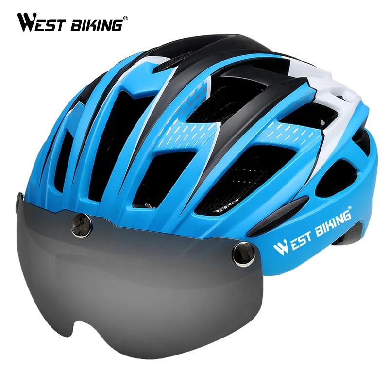 West Biking Велоспорт Шлем ультралегкий комплексноформованный велосипед шлемы с солнцезащитными очками велосипедный шлем велосипед очки Объектив Велоспорт Шлем