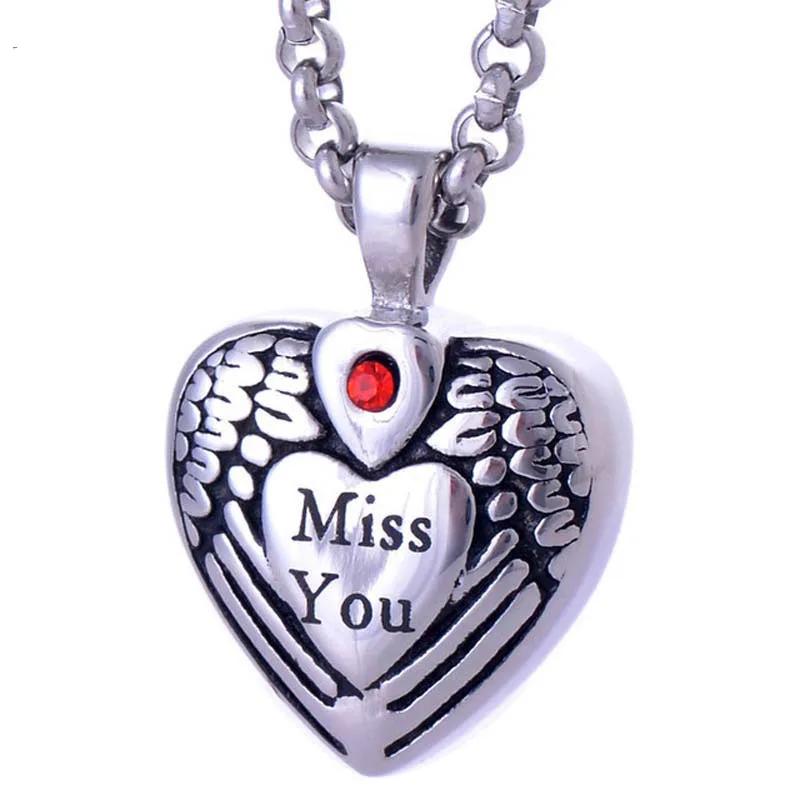 Titanium Always in Heart Pendants Missing You Necklace Cremation Urn