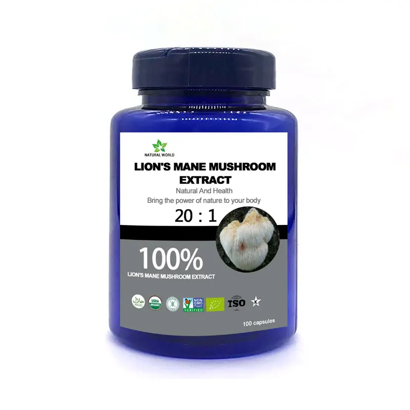 

Natural Lion's Mane Mushroom Extract 20:1 100pcs/bottle 100% Lion's Mane Mushroom Extract 20:1