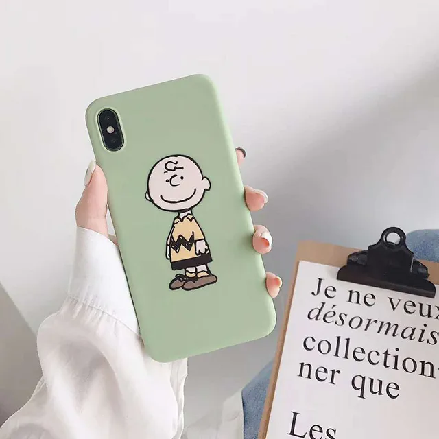 Cute Peanuts Charlie Brown and lucy phone Cases For iphone 7 case Matte