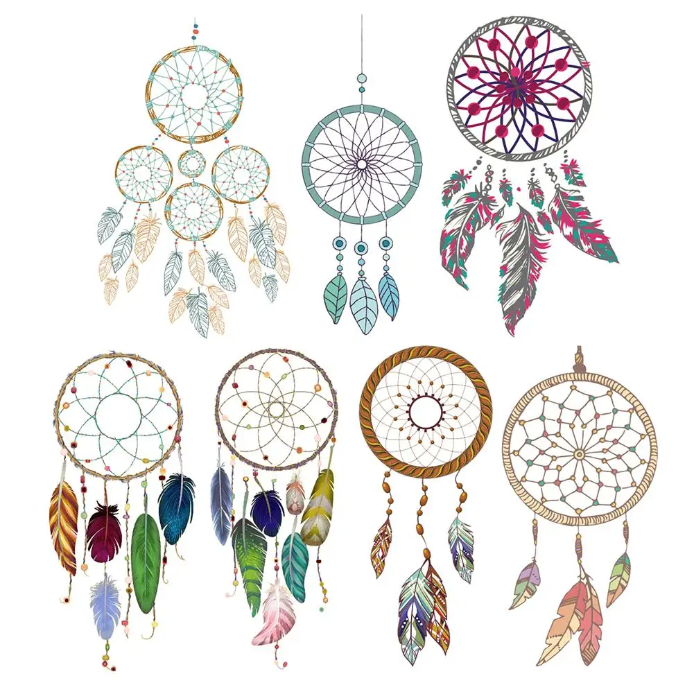 Applique Large Blue Yellow Dream catcher Patch Iron On Heat Transfer