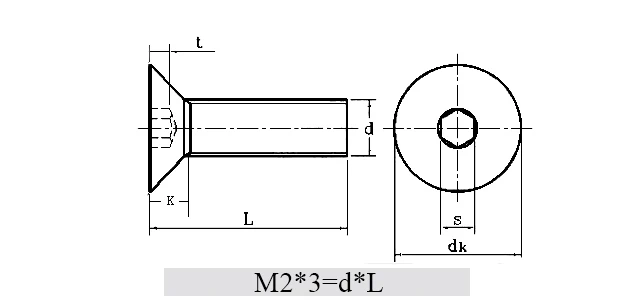 M2 M2* 3/4/5/6/7/8, M2* 3/4/5/6/7/8/10,9 Класс черная сталь DIN7991 плоские CSK винты с потайной головкой и внутренний шестигранный Шестигранная отвертка