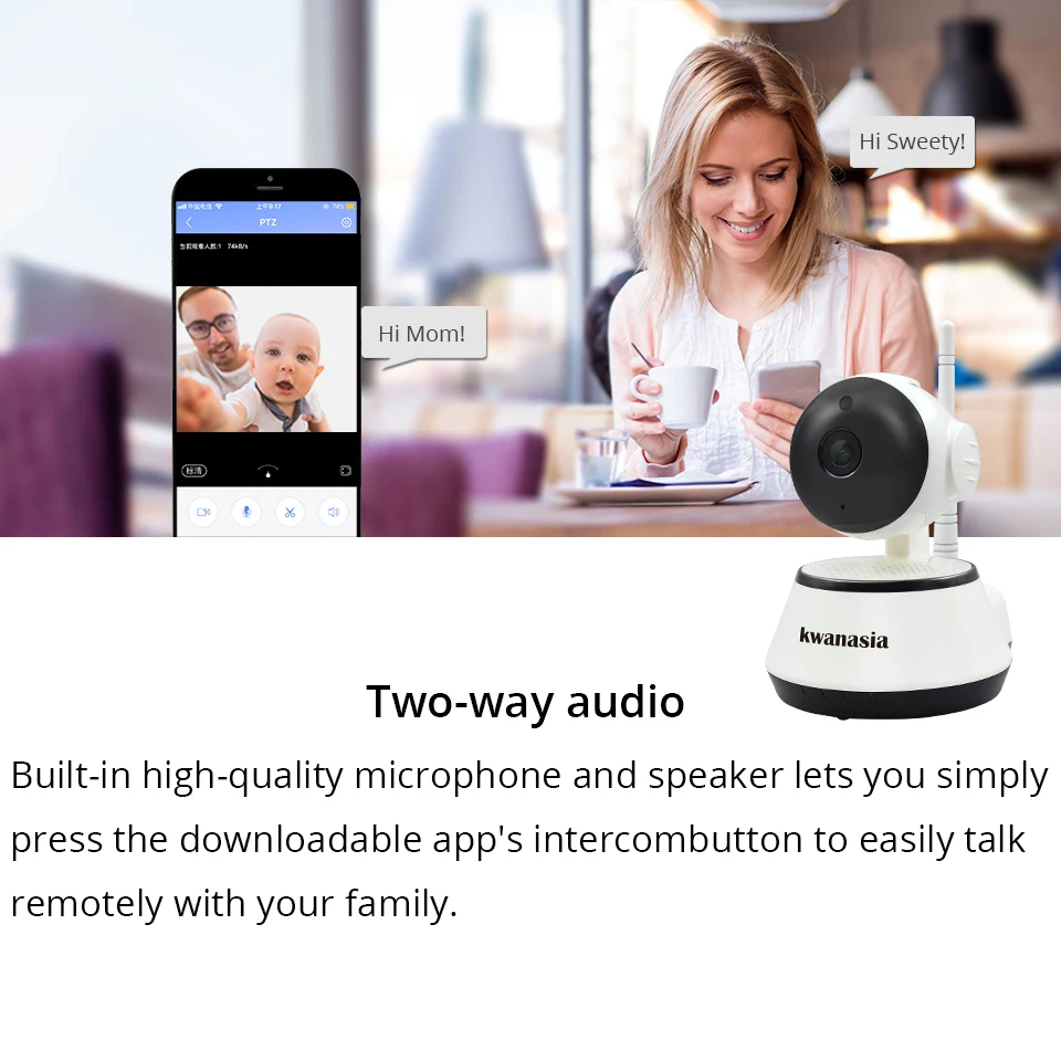IP WIFI камера 1080P 2MP Wi Fi Домашняя безопасность беспроводная ip панорамирование