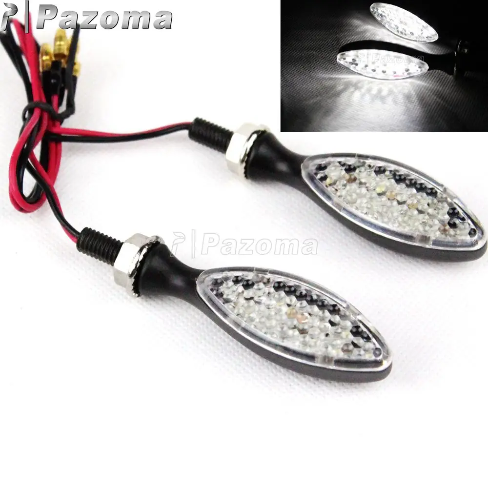 White Light Street moto ATV LED Flashers Indicador Motor Dirt Bike