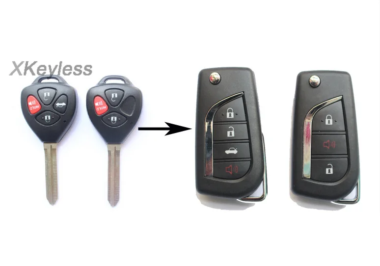for Toyota Camry Corolla Vios Hiace Hilux 3 4 button modified remote key control 314mhz or