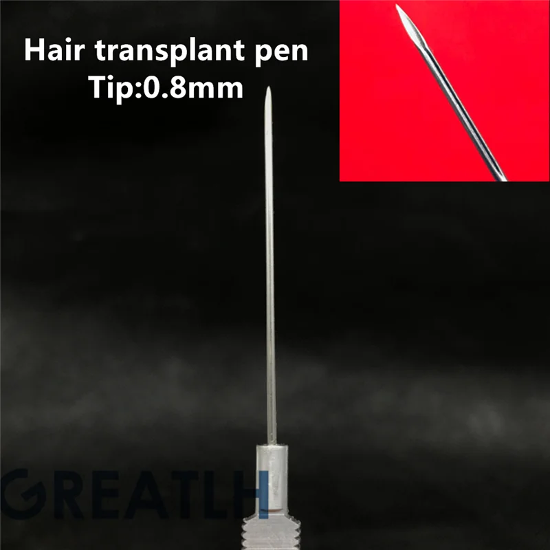 Лучший 0,6 мм вручную имплантированные инструменты для наращивания волос для бровей инструмент для трансплантации волос ручка для волосяного фолликула посадочные наконечники для ручек - Цвет: Pen tip(0.8mm)