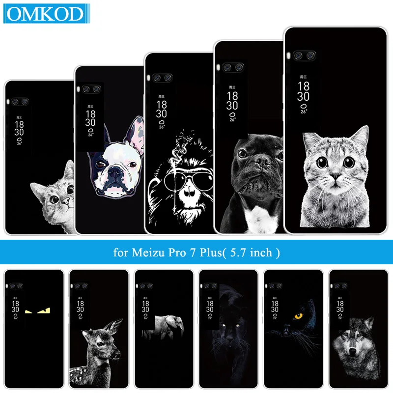 

Luxury TPU Case For Meizu Pro 7 Plus Gloomy Back Cover 5.7 inch For Meizu Pro 7 Plus Transparent Coque Phone Cases Shells Capa