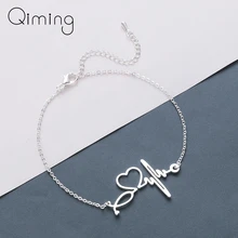 Браслеты из нержавеющей стали с кардиограммой сердцебиения стетоскоп женский браслет специальные подарки для медсестры ювелирные изделия для доктора