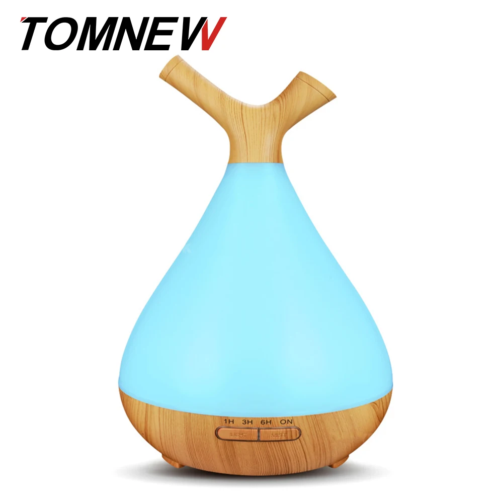 

TOMNEW 400ML Humidifiers Ultrasonic Timing Aroma Diffuser Aromatherapy Essential Oil Diffuser Transparent Night Light for Home