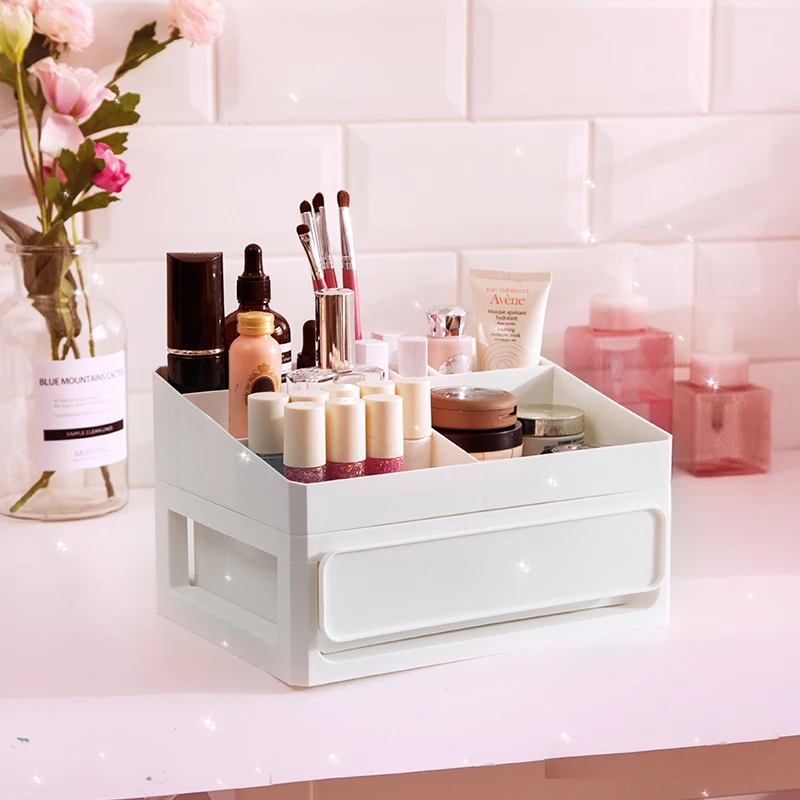4 Layers Pink Dust-proof Office Storage Box Tik Tok Girl Pen Makeup Cosmetic Lipstick Sundries Container Articles Organizer 4 Layers Pink Dust-proof Office Storage Box Tik Tok Girl Pen Makeup Cosmetic Lipstick Sundries Container Articles Organizer