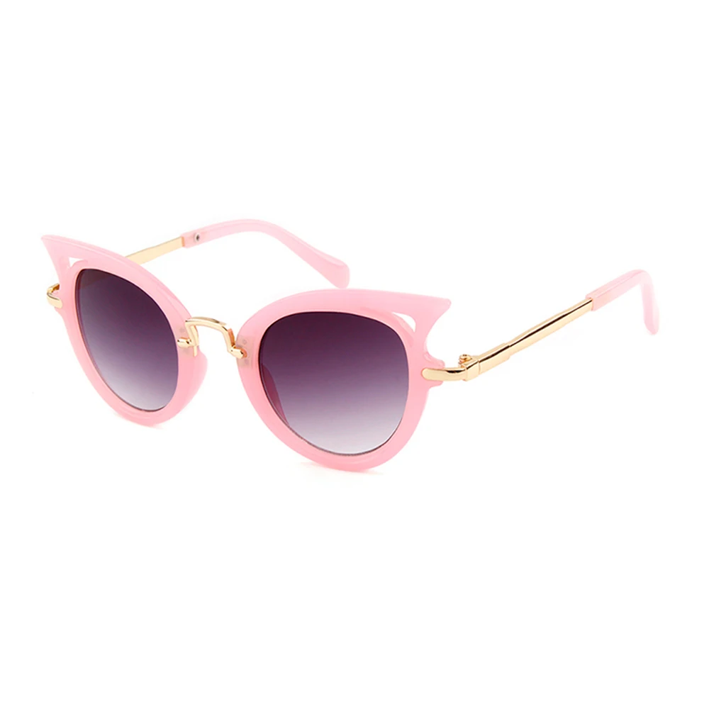 WILLPOWER Модные металлические очки UV400 Винтаж принцесса девочка подарок Дети солнцезащитные очки - Цвет линз: Pink