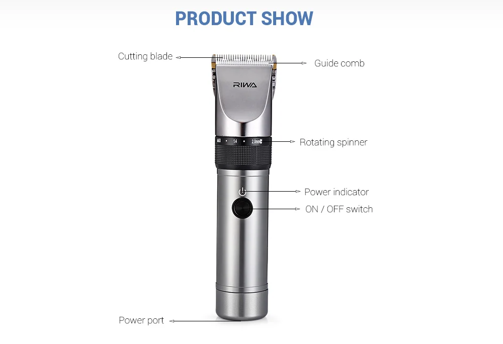 RIWA X9 Adjustable Electric Rechargeable Hair Clipper Haircut Trimmer