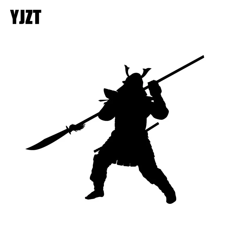 

YJZT 14.9*12.4CM Mystery Japanese Samurai Covering The Body Warrior Car Sticker Decal Black/Silver Vinyl C20-1829