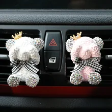Автомобильный освежитель воздуха милый медведь автомобильный воздушный Зажимная скоба кондиционер ароматизатор диффузор Авто вентиляционные отверстия орнамент духи авто украшение аксессуар