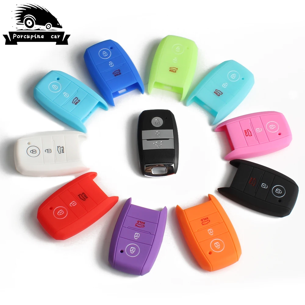 

Silicone Car Key Case Auto Key Protection Cover For Kia K4 K5 KX3 KX5 KX7 NIRO Car Holder Shell Colorful Car-Styling Accessories