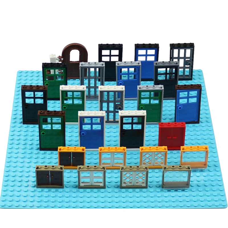 

City Blocks Castle Windows Doors Building Blocks MOC DIY Building Blocks Bricks Leoged City Blocks Assembles Particles Kids Toys