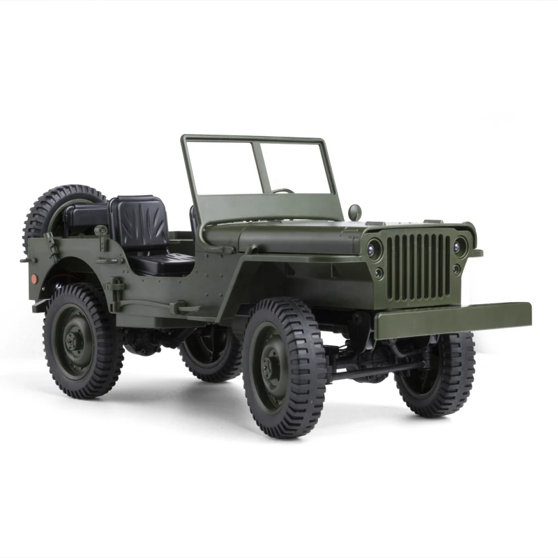 Military Model Electric Toys 1:10 Scale 2.4G 4WD World War II U. S. Army RC Willys JEEP Truck Model Toy For Gift Kids Collection