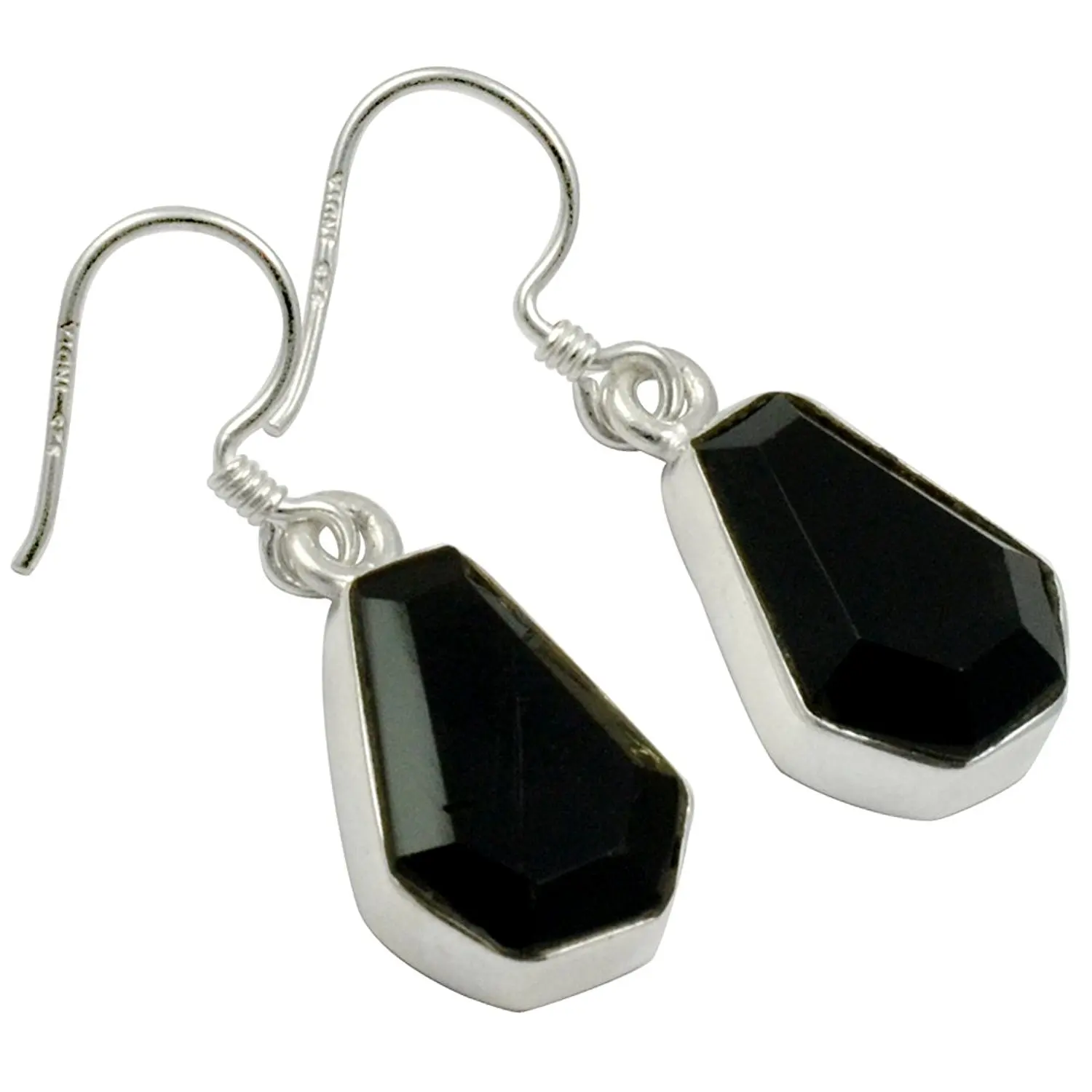 

Серьги Lovegem из натурального черного камня, серебро 925 пробы, 30 мм, AE2099