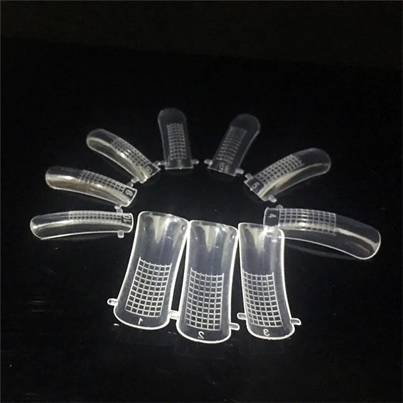 

Rosalind 100pc Calibration False Nail Mold Tips Clear Fan Quick Building Clip Finger Extension UV Gel Tips Glue Nail Tools