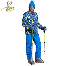 LONZO лыжный костюм для мужчин зимний сноуборд теплый комплект Водонепроницаемый ветрозащитный Спорт на открытом воздухе с капюшоном пальто Лыжная куртка брюки LSKI04