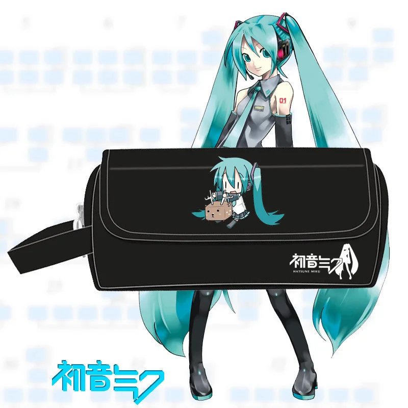 Hatsune Miku кавайный чехол для карандаша для девочек, маленькие школьные сумки, милые рождественские подарочные сумки, Холщовая Сумка для мелочи, мультяшная косметичка - Цвет: 5