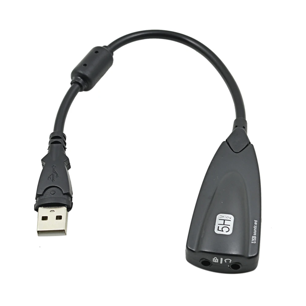 

Professional Antimagnetic 5HV2 External USB Sound Card 7.1 3D 3.5 Jack USB Audio Headset Microphone Adapter For Laptop PC