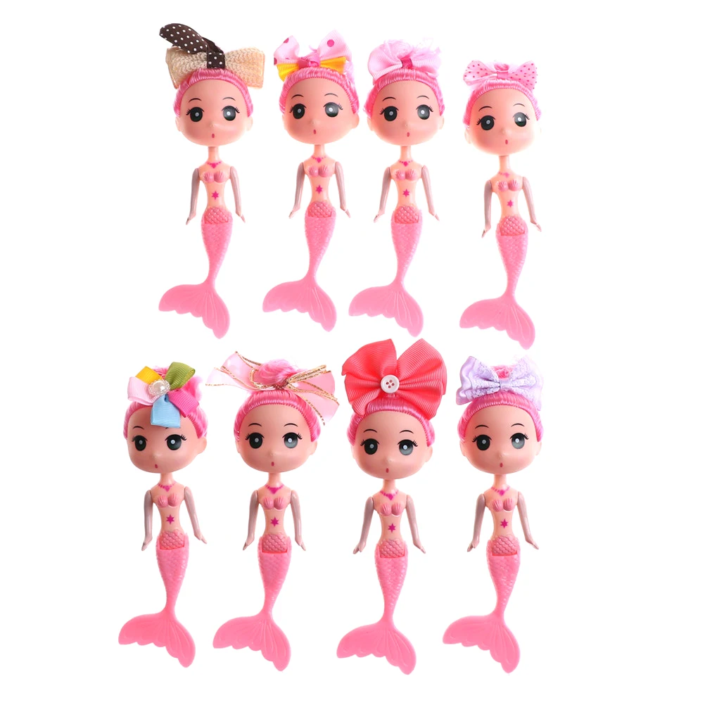 

12cm Cartoon Mermaid Doll Toy Decor Baby Kid Doll with Fish Tail Phone Decor Swimming Mermaid Dolls For Girl's Birthday Gifts