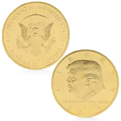 Америка 45th президент Дональд Трамп Позолоченные памятная монета новинка маркер