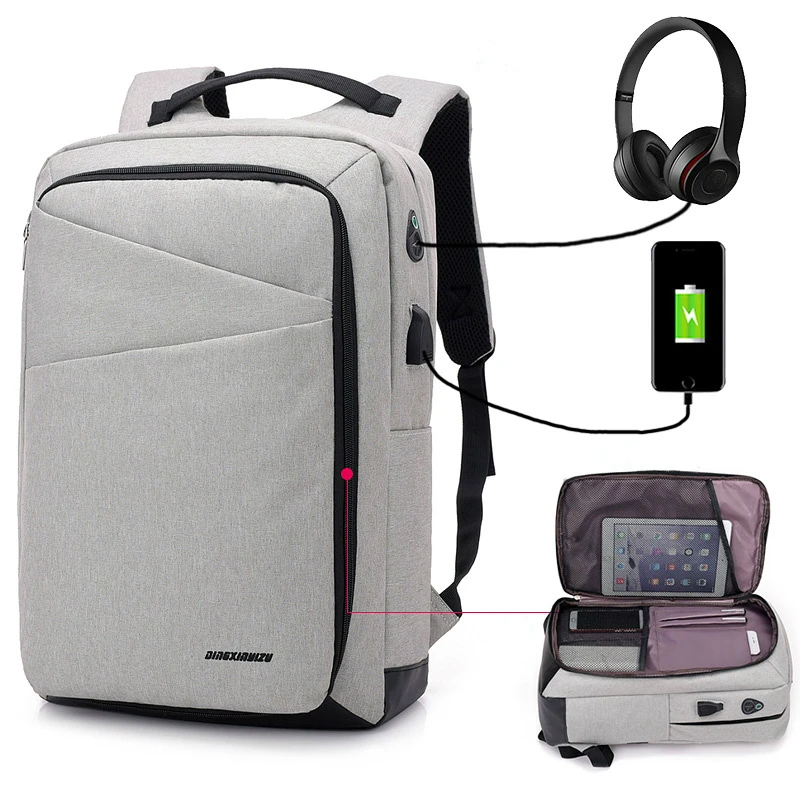 

New Famous design multifunctionpreppy college style business laptop backpack USB charge waterproof double shoulder bags