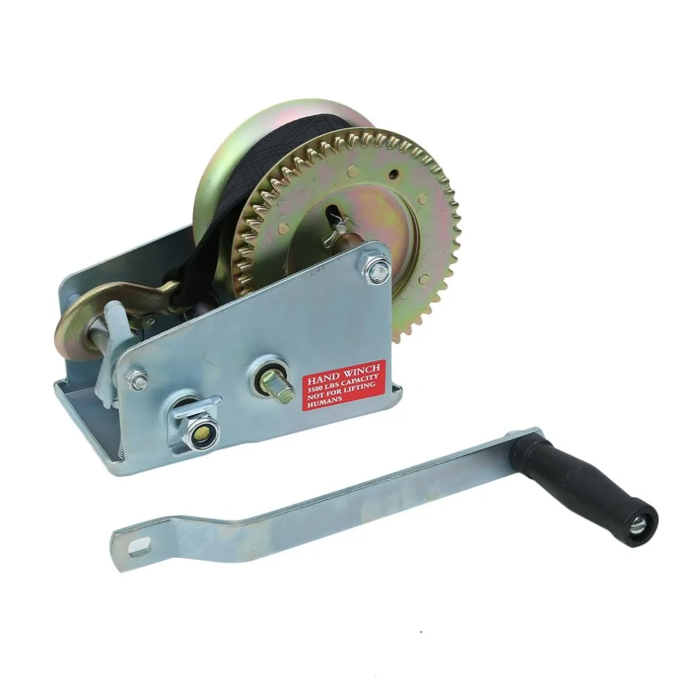 

(Ship From DE)Professional Hand Winch Webbing Strap 8m Manual Operated Winch 1500kg Truck Auto Boat Trailer Lifting Tool