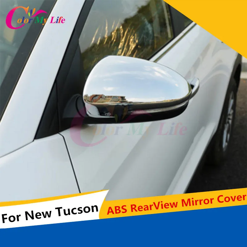 

2Pcs/Set ABS Chrome Rearview Mirror Protection Cover Rear View Mirror Sticker For Hyundai Tucson 2015 2016 Car Accessories