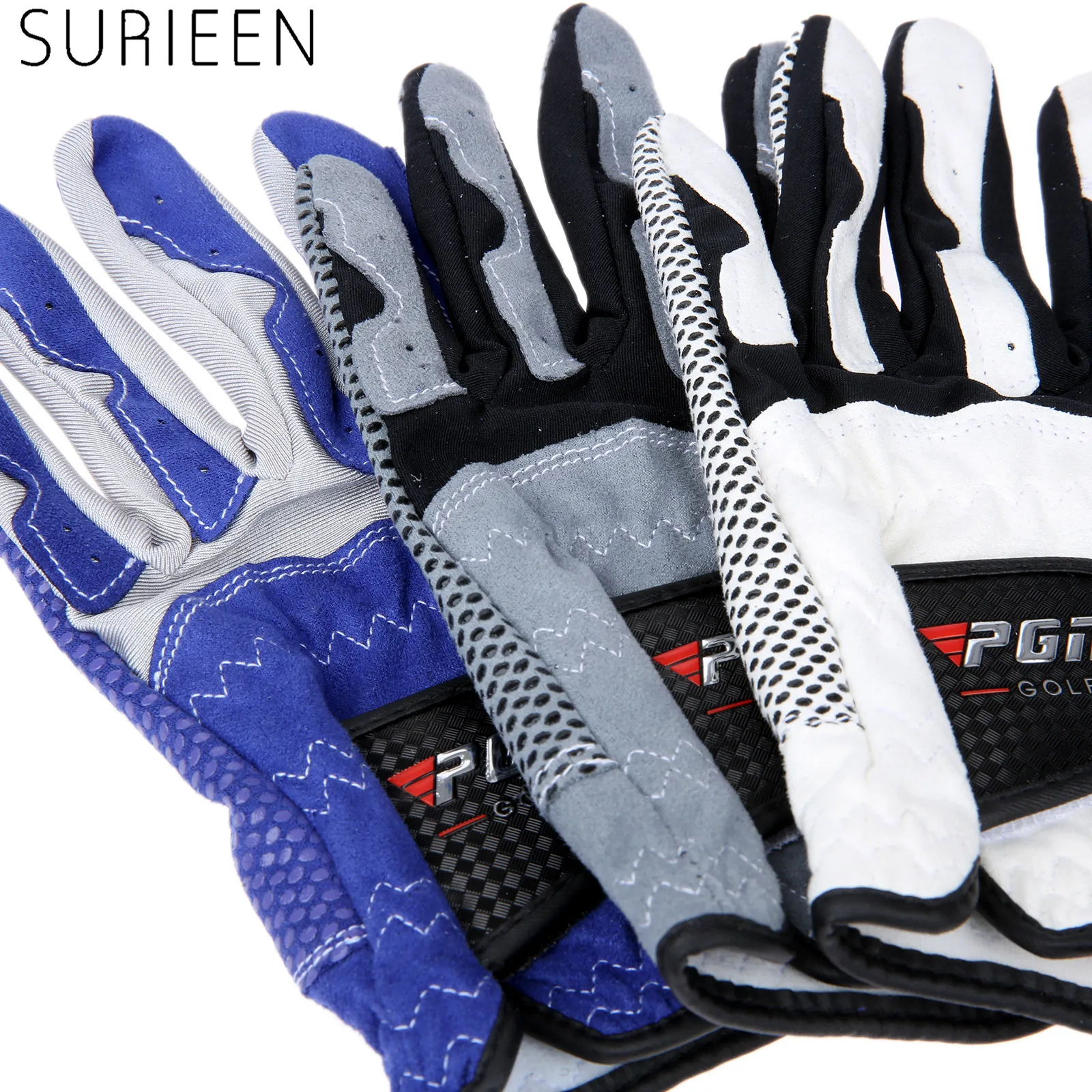 SURIEEN Новые перчатки для гольфа из микрофибры мужские мягкие дышащие противоскользящие мужские перчатки для гольфа для занятий спортом на открытом воздухе