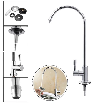 

New 1/4 Inch Connect Hose Kitchen Water Filter Faucet Chrome Plated Reverse Osmosis Filters Parts Purifier Direct Drinking Tap