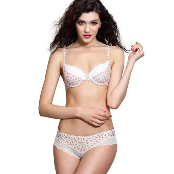 

Victoria's Masquerade Women's Sexy Underwear Sweet Lift Up Bralette Floral with Lace Bra Set A B C D E Cup