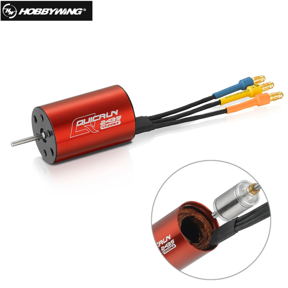 

HobbyWing QuicRun 2435 4500KV brushless motor car motor for 1:18 1:16 On or Off-road Truck Monster rc car buggy