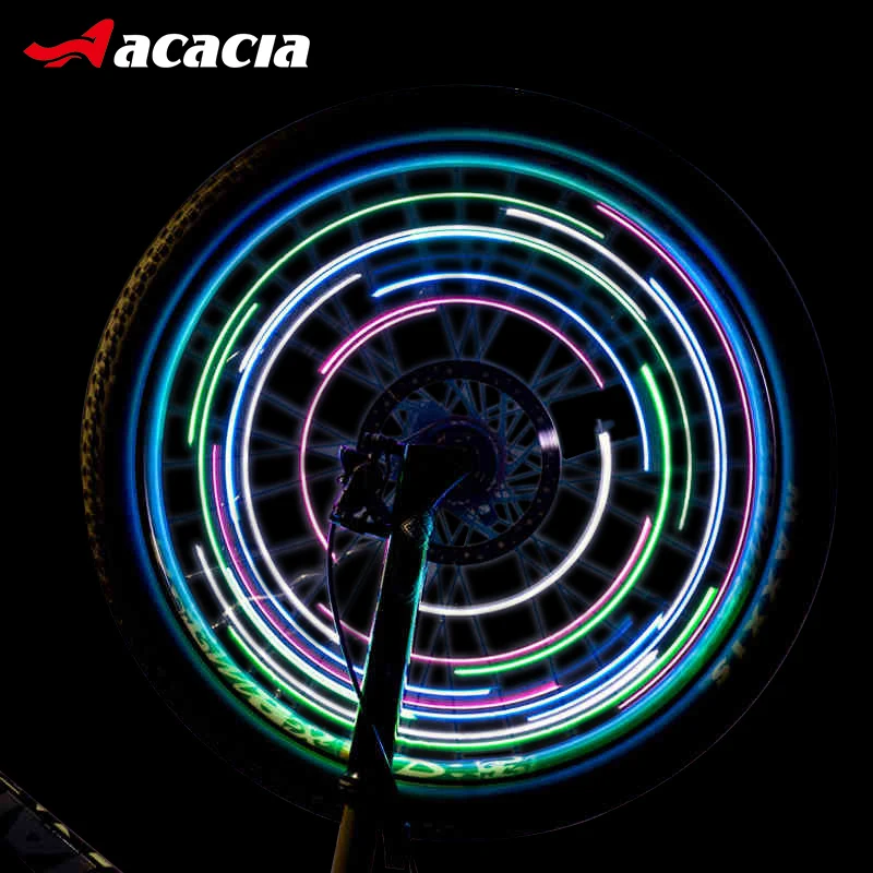ACACIA Cycling Lights Waterproof MTB Road Bike Front Rear Spoke Wheel Decoration Lamp New Design Safety Warning Bicycle Lights