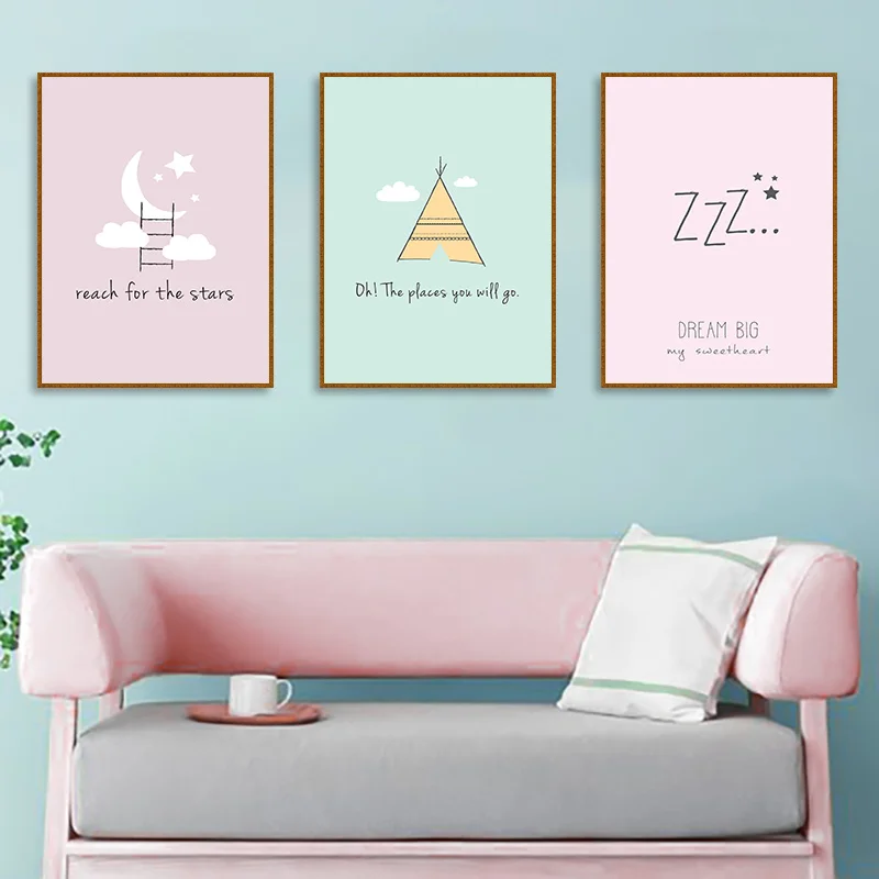 

Inspirational Quotes Canvas Posters Nursery Star Gold Tower Painting Nordic Style Pictures Home Decoration Posters and Prints